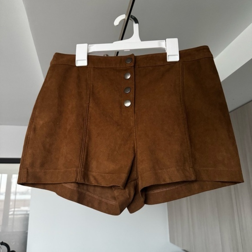 Abercrombie & Fitch Brown Vegan Suede Micro Shorts Size 8 Boho Retro